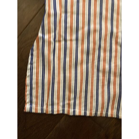 Vintage Striped Cotton Apron With Dual Button Closure & Waist Ties - Picture 3 of 4
